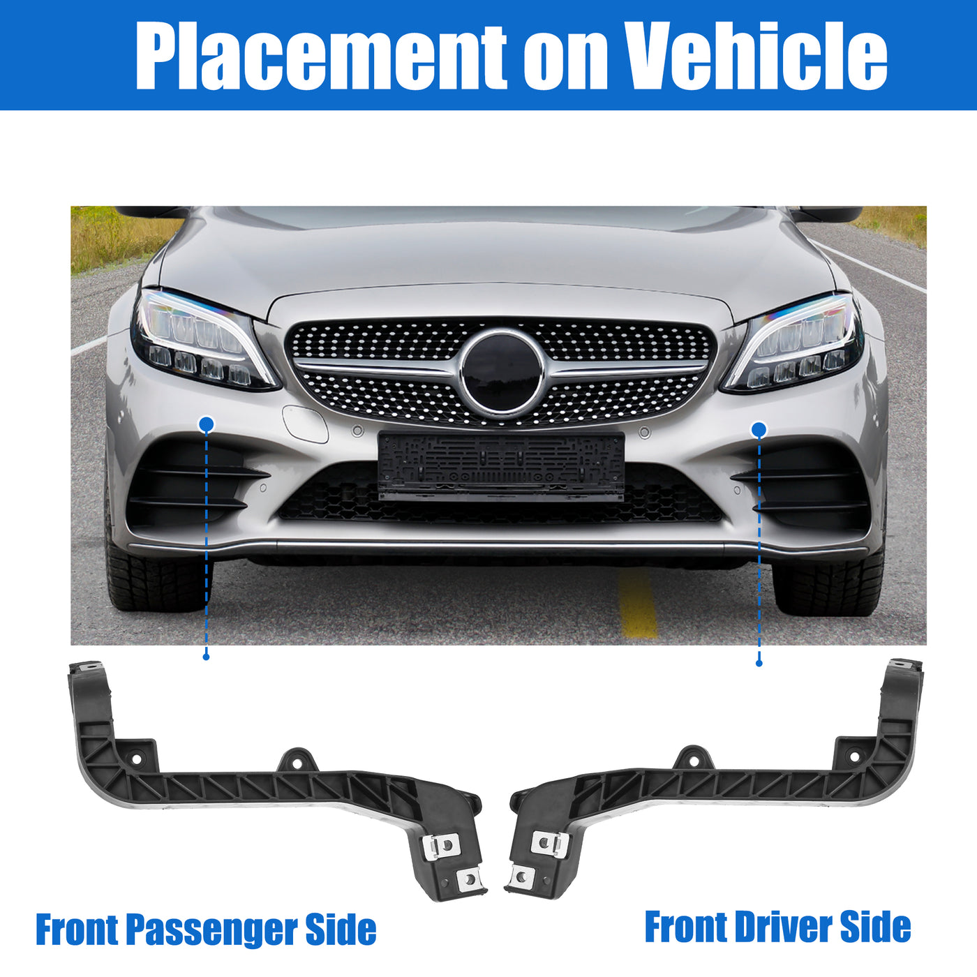 uxcell Uxcell Front Left and Right Upper Bumper Bracket for Mercedes-Benz GLE350