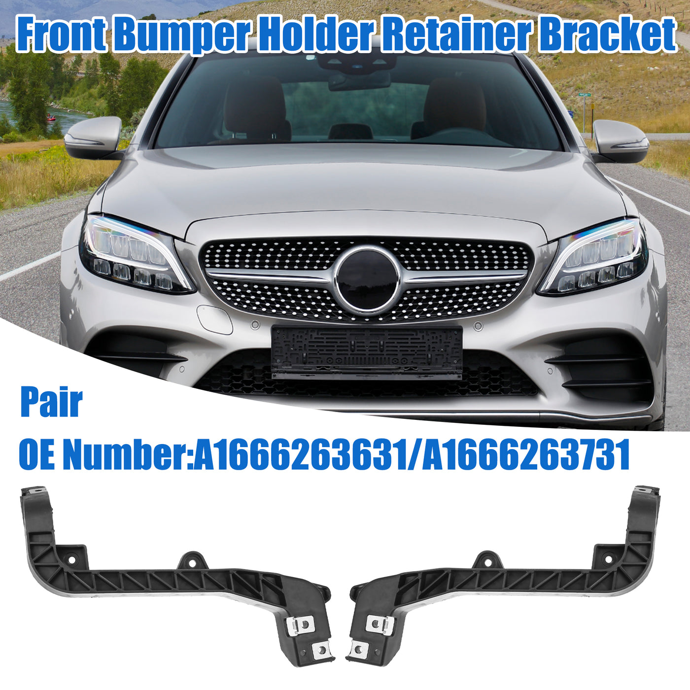 uxcell Uxcell Front Left and Right Upper Bumper Bracket for Mercedes-Benz GLE350