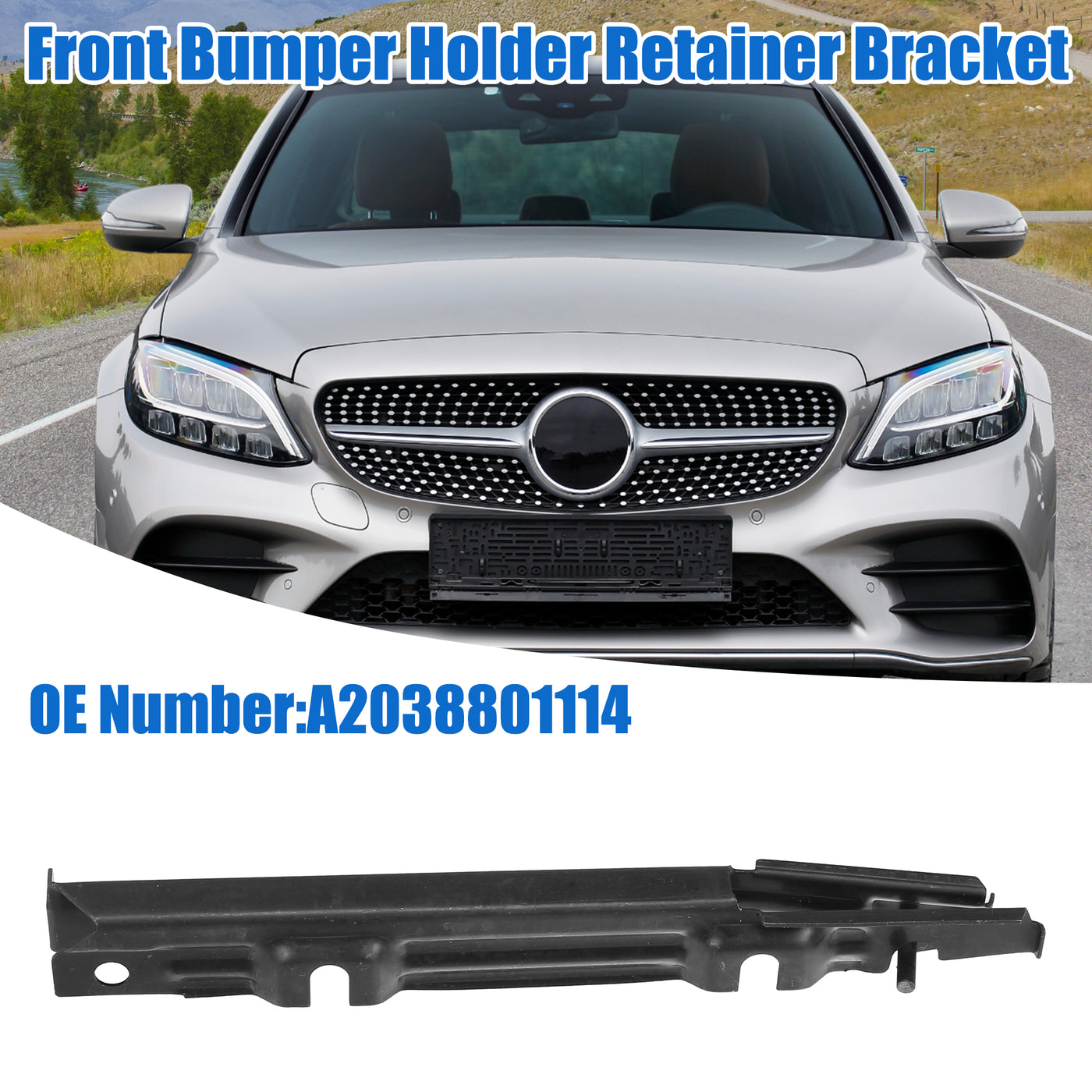 uxcell Uxcell Front Left Upper Bumper Cover Inner Support Bracket for Mercedes-Benz CLK63 for for for for for AMG 2007-2009 for Mercedes-Benz CLK430 2003