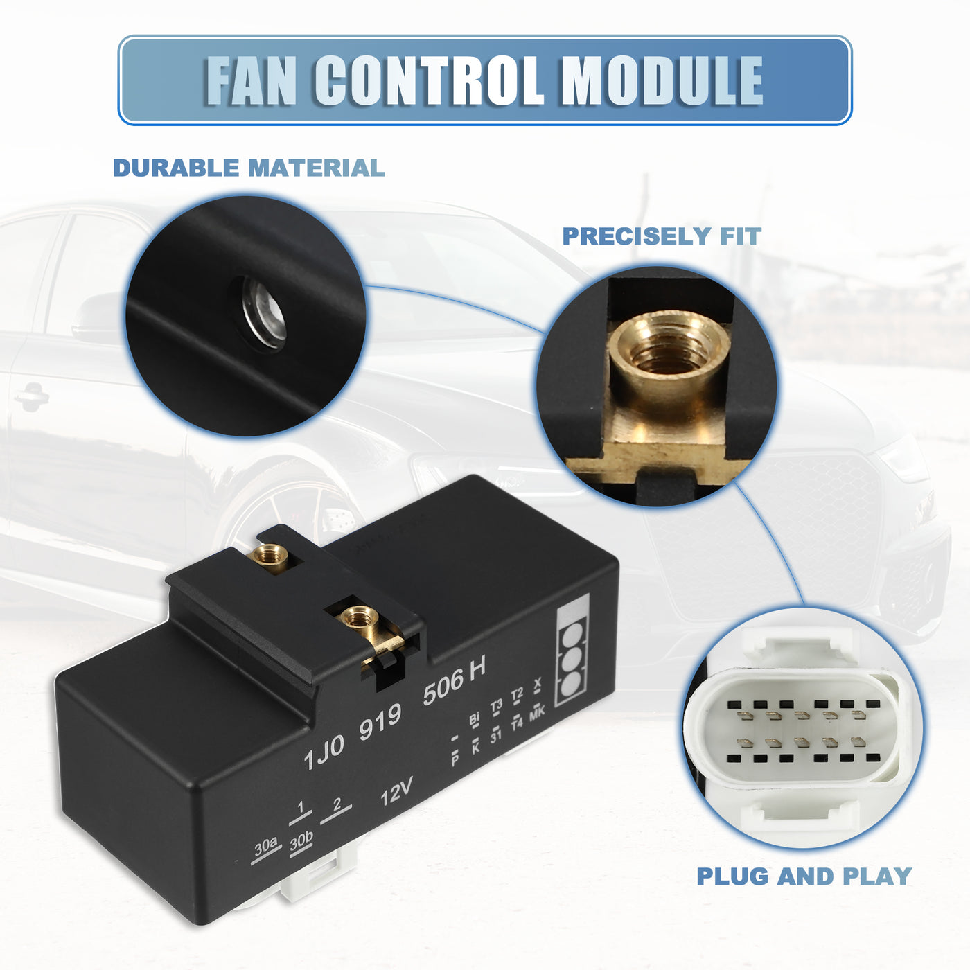 ACROPIX Electric Cooling Fan Control Module Relay Radiator Unit Fit for VW Beetle 1998-1999 No.1J0919506H - Pack of 1