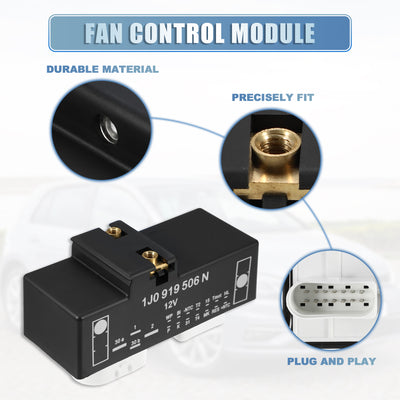 Harfington Electric Cooling Fan Control Module Relay Radiator Unit Fit for Volkswagen Golf 2002-2005 for VW Jetta 2002 2003 2004 No.1J0919506N - Pack of 1