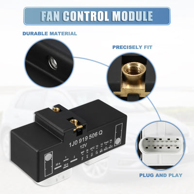 Harfington Electric Cooling Fan Control Module Relay Radiator Unit Fit for Volkswagen Golf Mk4 1997-2006 No.1J0919506Q - Pack of 1