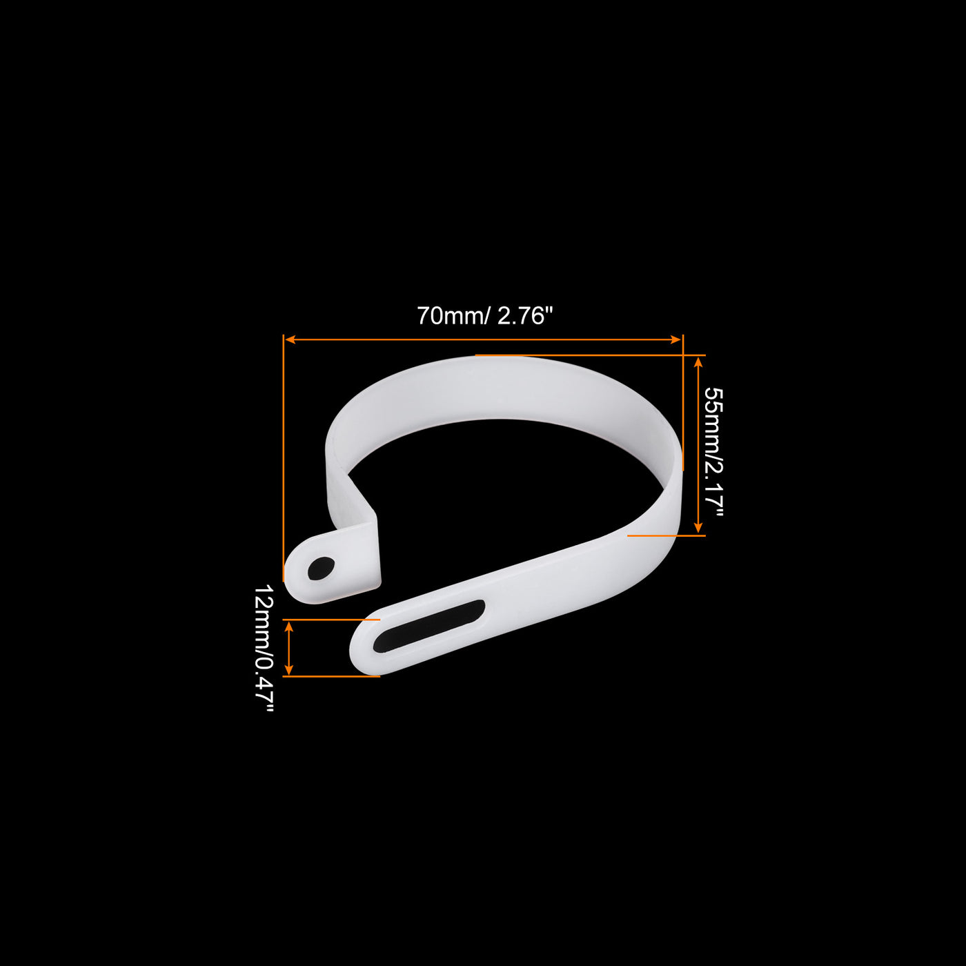 Harfington R-Type Cable Clip Wire Clamp, 50mm 1.97 Inch Nylon Clips White 100Pcs