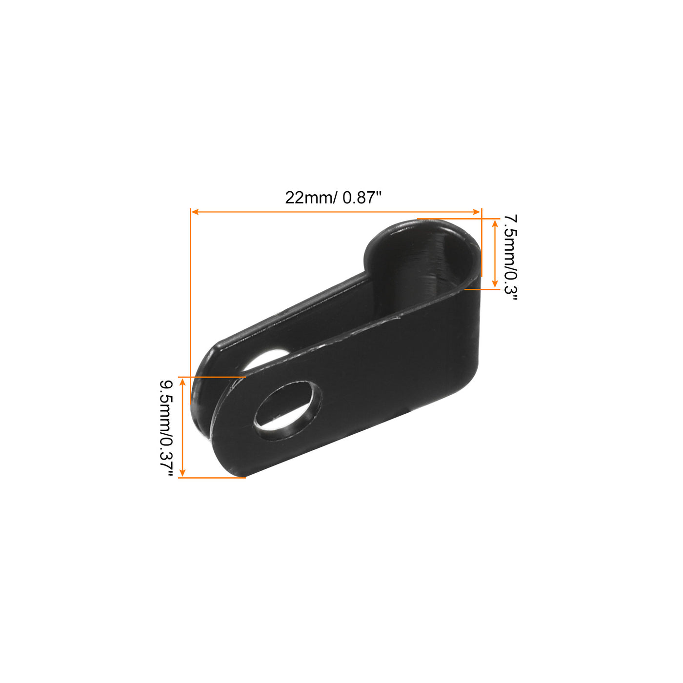 Harfington R-Type Cable Clip Wire Clamp, 6.4mm 0.25 Inch Nylon Clips Black 200Pcs