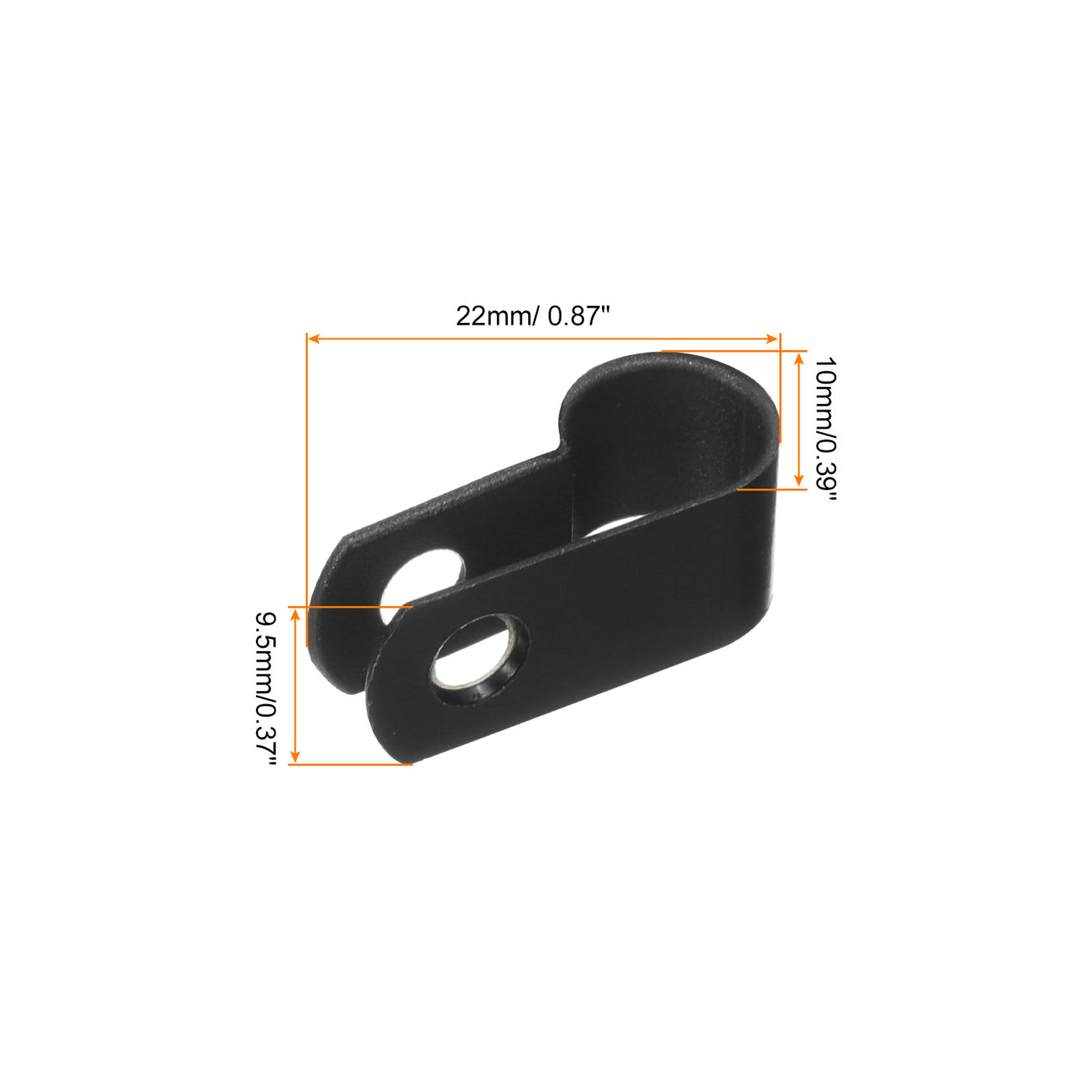 Harfington R-Type Cable Clip Wire Clamp, 8.4mm 0.33 Inch Nylon Clips Black 200Pcs