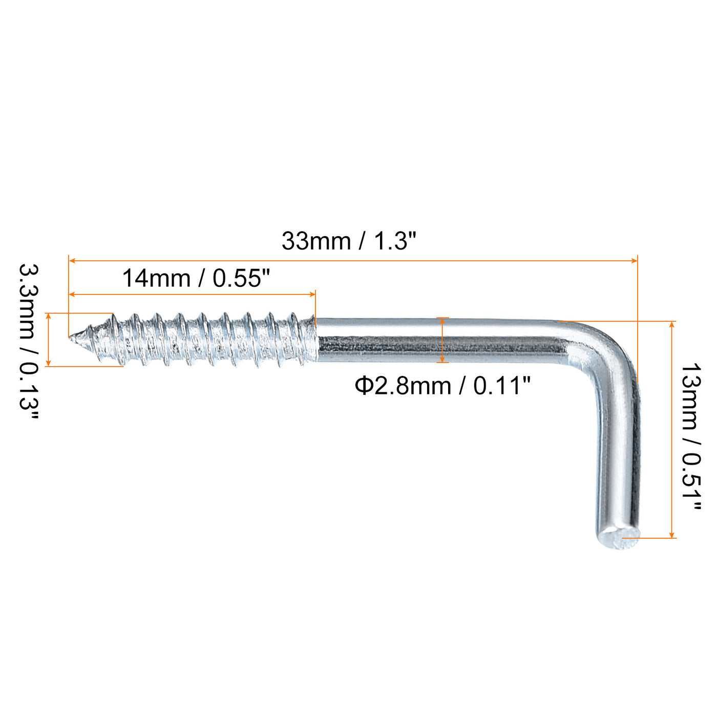 uxcell Uxcell 33mm/1.3" Ceiling Hooks Cup Hook Screw-in Hanger for Indoor and Outdoor 12pcs