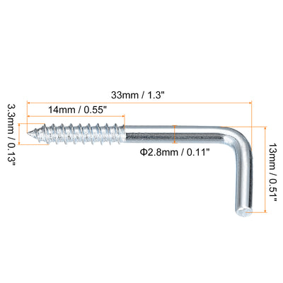 Harfington Uxcell 33mm/1.3" Ceiling Hooks Cup Hook Screw-in Hanger for Indoor and Outdoor 12pcs