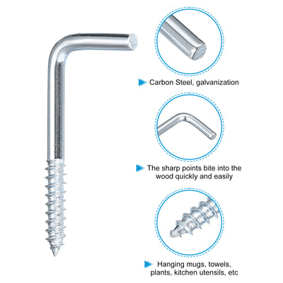 Harfington Uxcell 33mm/1.3" Deckenhaken Becher Haken Fein Karbonstahl Schraubaufhänger für Innen und Außen 12Stk