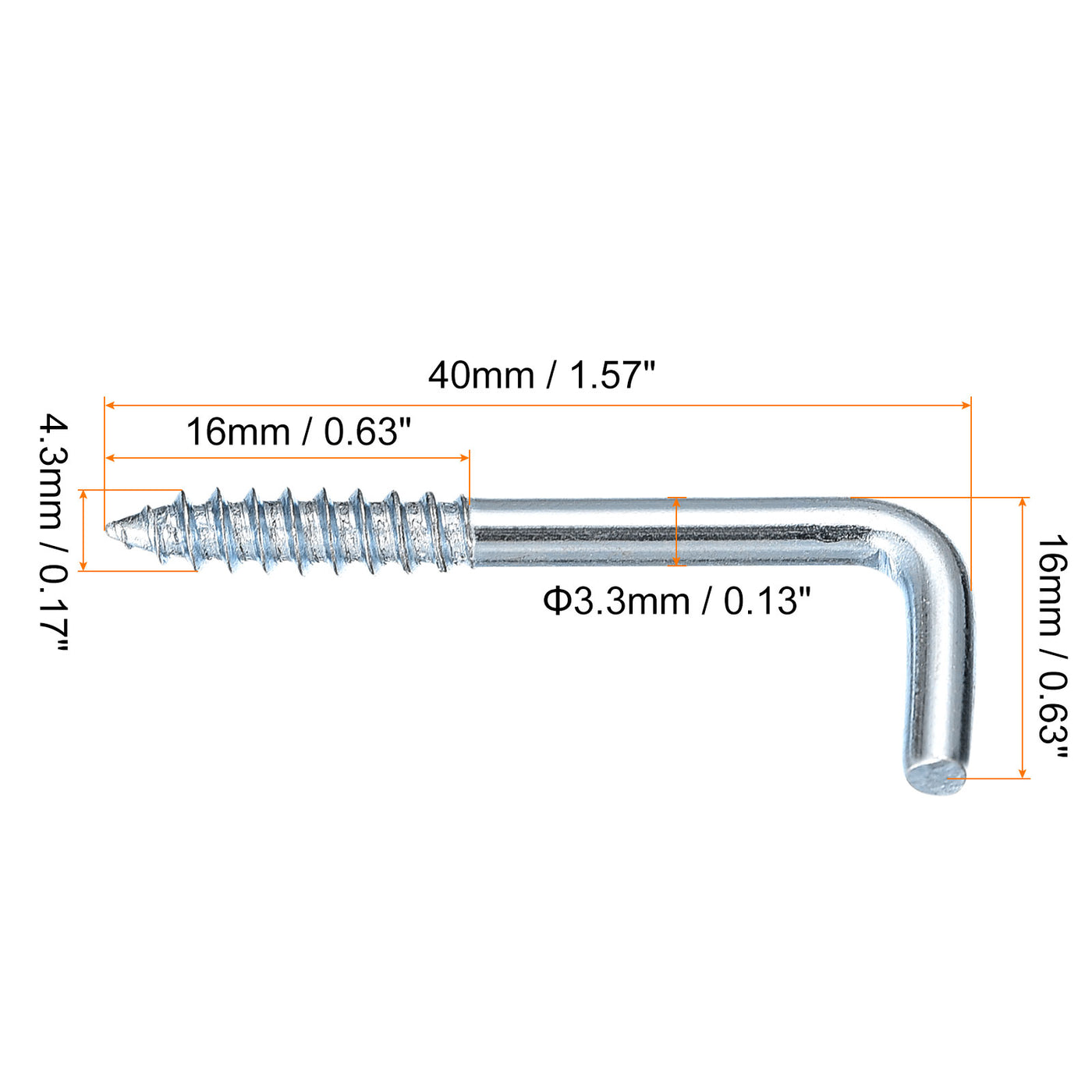 uxcell Uxcell 40mm/1.57" Ceiling Hooks Cup Hook Screw-in Hanger for Indoor and Outdoor 24pcs