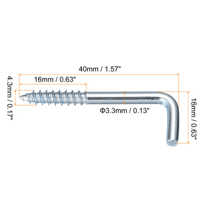 Harfington Uxcell 40mm/1.57" Ceiling Hooks Cup Hook Screw-in Hanger for Indoor and Outdoor 24pcs