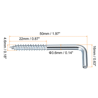 Harfington Uxcell 50mm/1.97" Deckenhaken Becher Haken Fein Karbonstahl Schraubaufhänger für Innen und Außen 24Stk