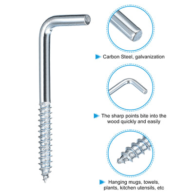 Harfington Uxcell 50mm/1.97" Ceiling Hooks Cup Hook Screw-in Hanger for Indoor and Outdoor 24pcs