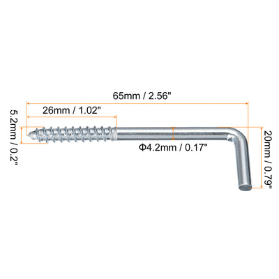 Harfington Uxcell 65mm/2.56" Deckenhaken Becher Haken Fein Karbonstahl Schraubaufhänger für Innen und Außen 12Stk