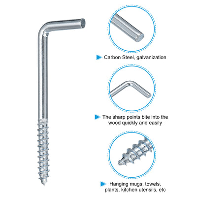 Harfington Uxcell 65mm/2.56" Ceiling Hooks Cup Hook Screw-in Hanger for Indoor and Outdoor 24pcs