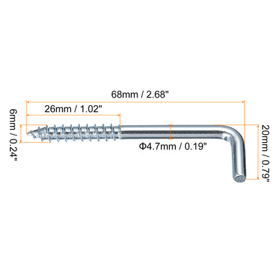 Harfington Uxcell 68mm/2.68" Ceiling Hooks Cup Hook Screw-in Hanger for Indoor and Outdoor 24pcs