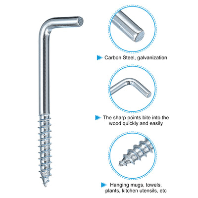 Harfington Uxcell 68mm/2.68" Ceiling Hooks Cup Hook Screw-in Hanger for Indoor and Outdoor 24pcs