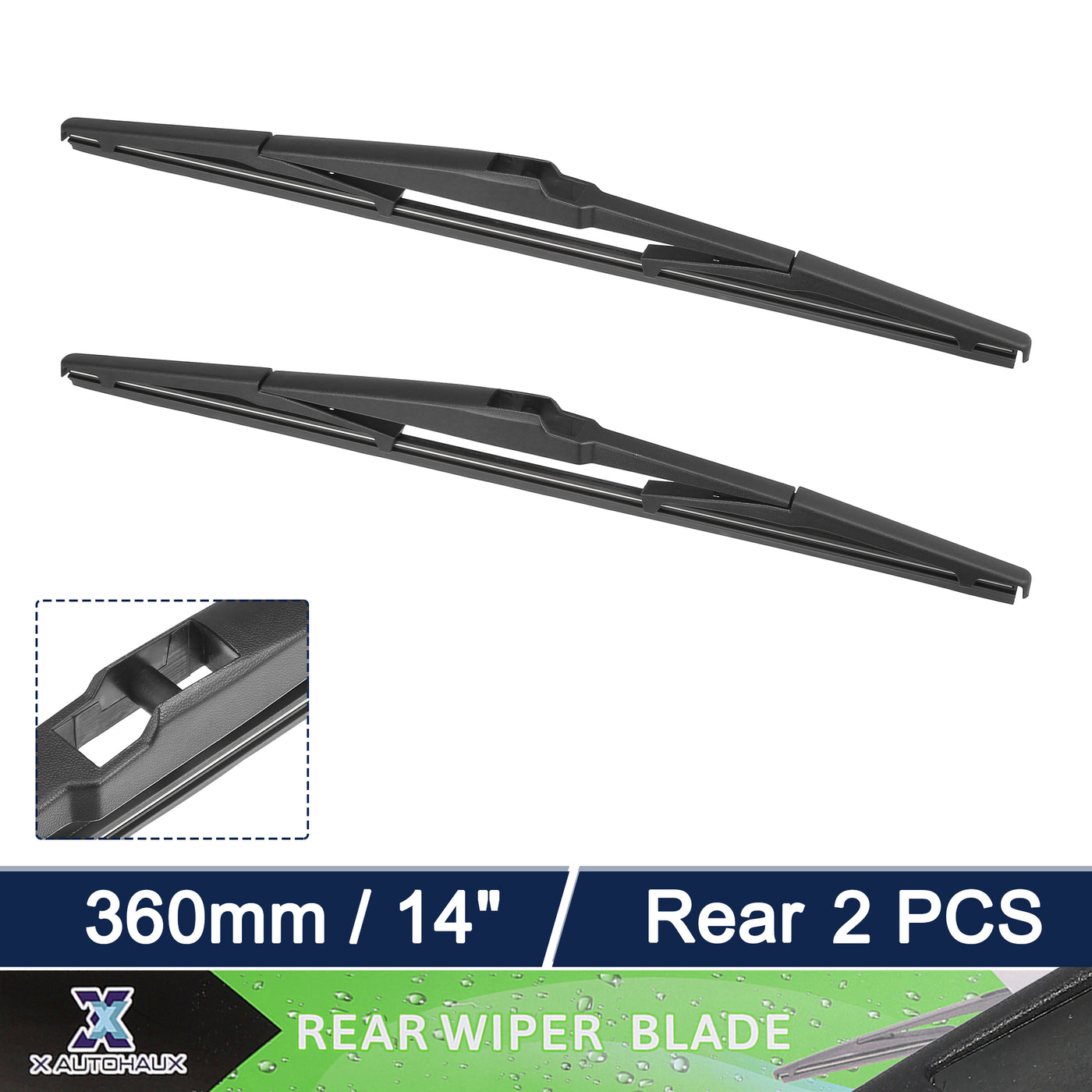 X AUTOHAUX 2pcs Rear Windshield Wiper Blade Replacement for Hyundai Santa Fe 2006-2012 for Kia Carens 2006-2012 for Mazda CX-5 2011-2019