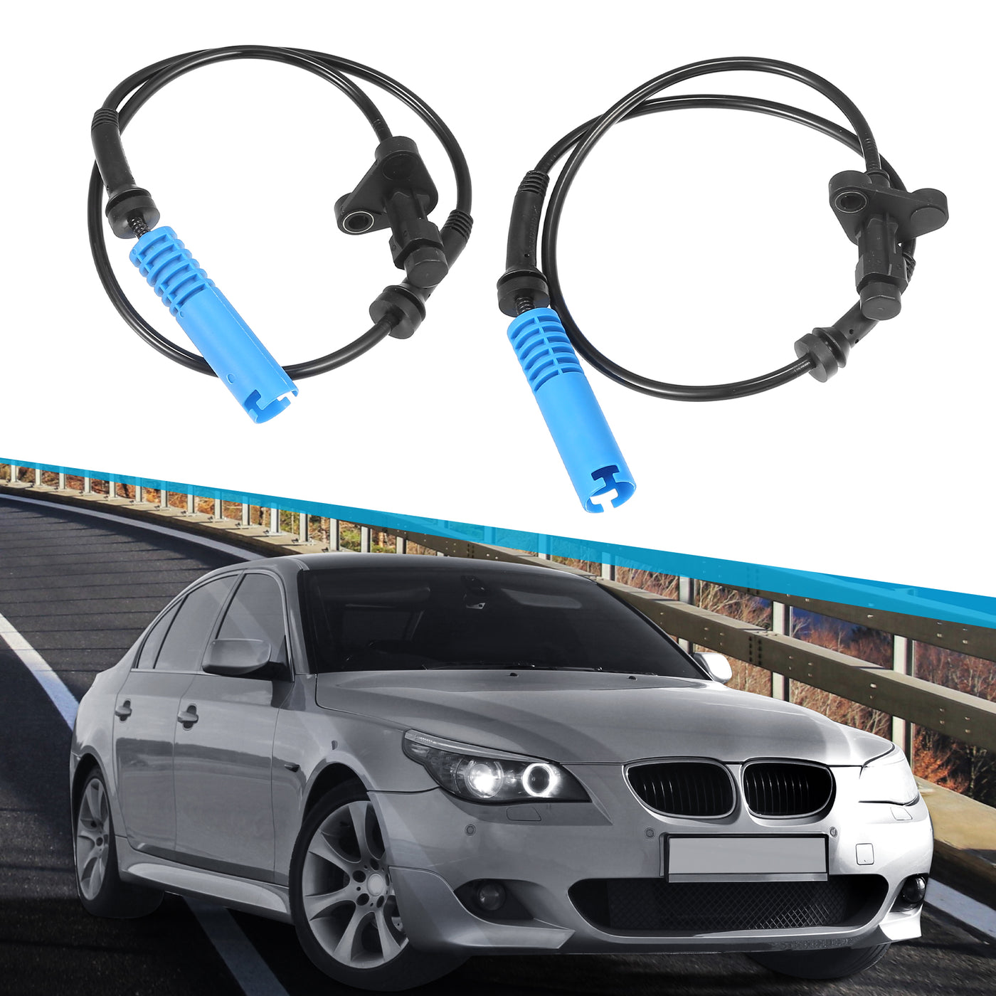 uxcell Uxcell 2Pcs Front Left Right ABS Wheel Speed Sensor for BMW 525i 2.5L 2001-2003 for BMW 528i 2.8L 1999-2000 No.34526756375