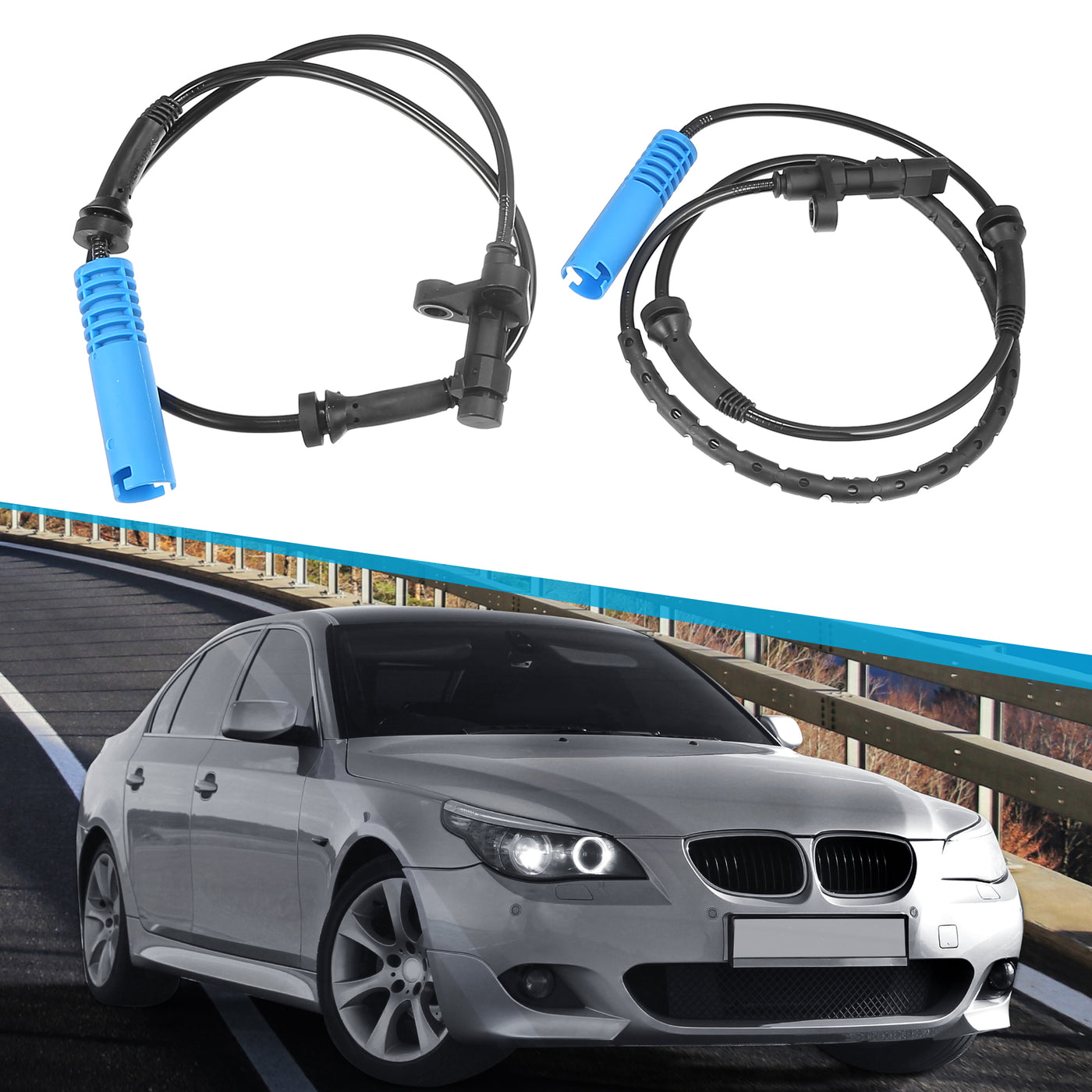 uxcell Uxcell 4Pcs Vorderer Hinterer Linker Rechter Raddrehzahlsensor für BMW Nr. 34526756375