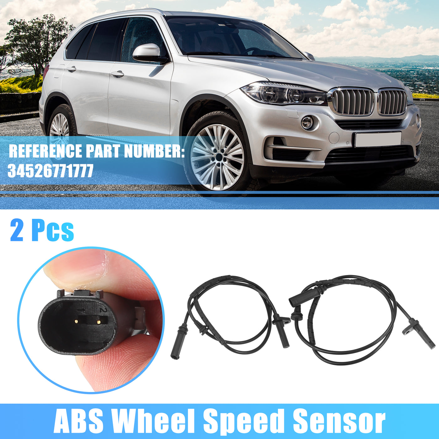 uxcell Uxcell 2x Hinterer linker rechter ABS-Raddrehzahlsensor für BMW X5 Nr. 34526771777