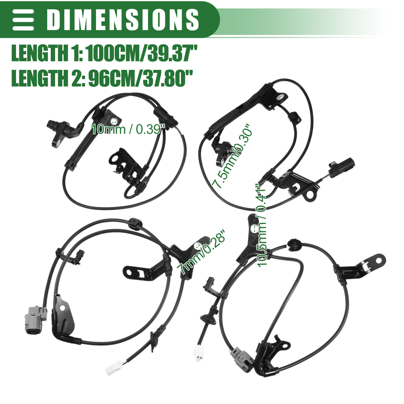 Motoforti  ABS-Sensor, für Toyota Corolla, Kunststoff, Nr. 8951602130, Schwarz, 1 Satz
