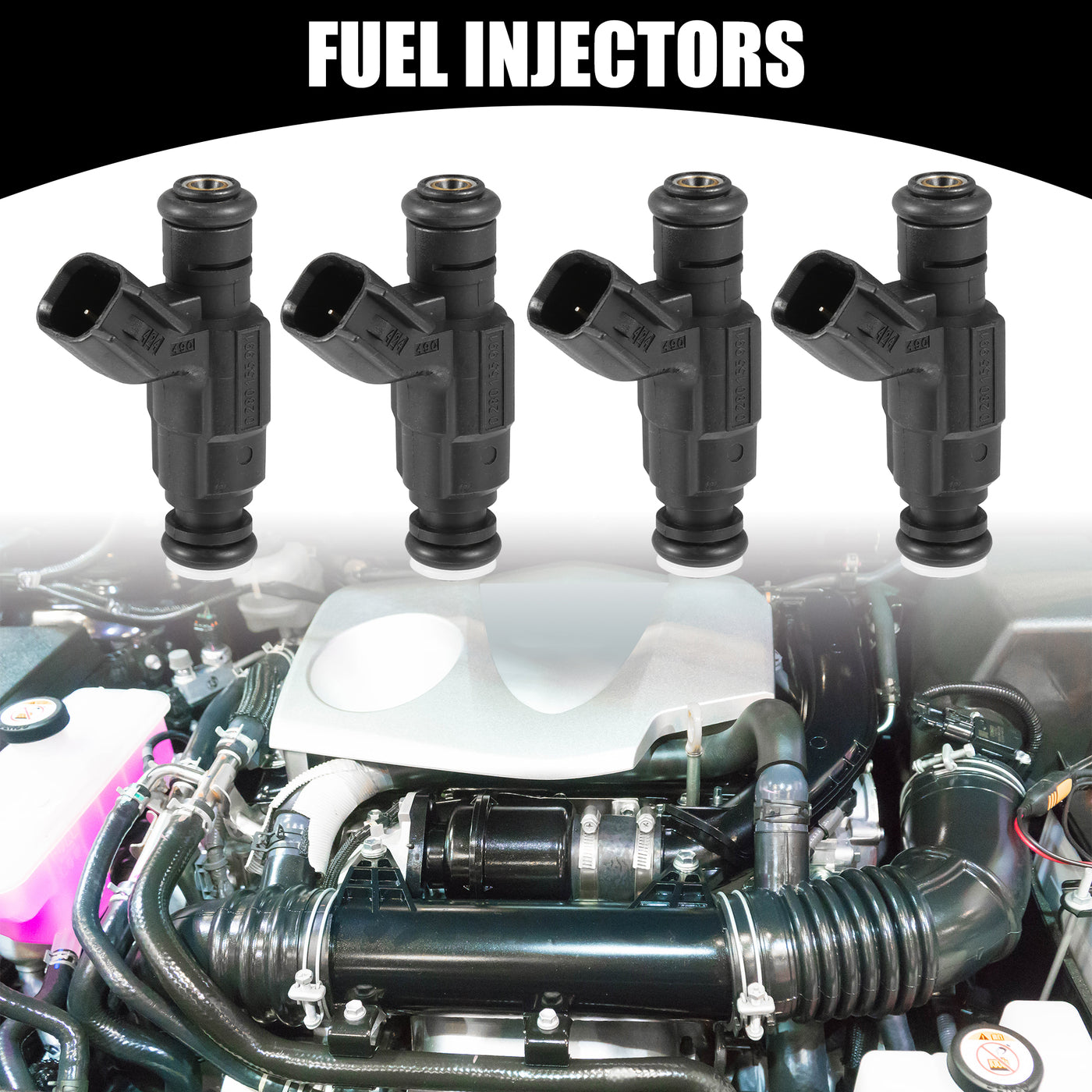 Partuto Fuel Injector - Car Inner Engnie Fuel Injectors - for Mini One Cooper 2000-2008 Metal Black - 4 Pcs
