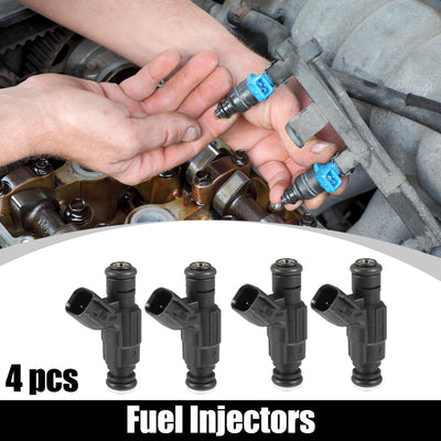 Harfington Fuel Injector - Car Inner Engnie Fuel Injectors - for Mini One Cooper 2000-2008 Metal Black - 4 Pcs
