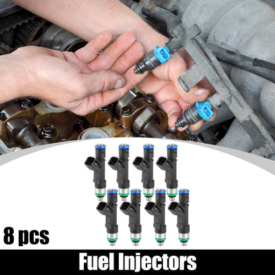 Harfington Fuel Injector - Car Inner Engnie Fuel Injectors - for Ford Expedition 2007-2008 Metal Black - 8 Pcs