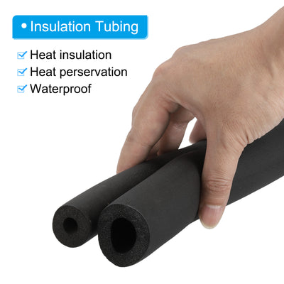 Harfington 2" (51mm) ID x 6Ft x 0.35" Pipe Insulation Foam Tube, Pipe Cover Wrap Roll Bar Padding Tubing for Handle Grip HVAC Outdoor Air Conditioner Units