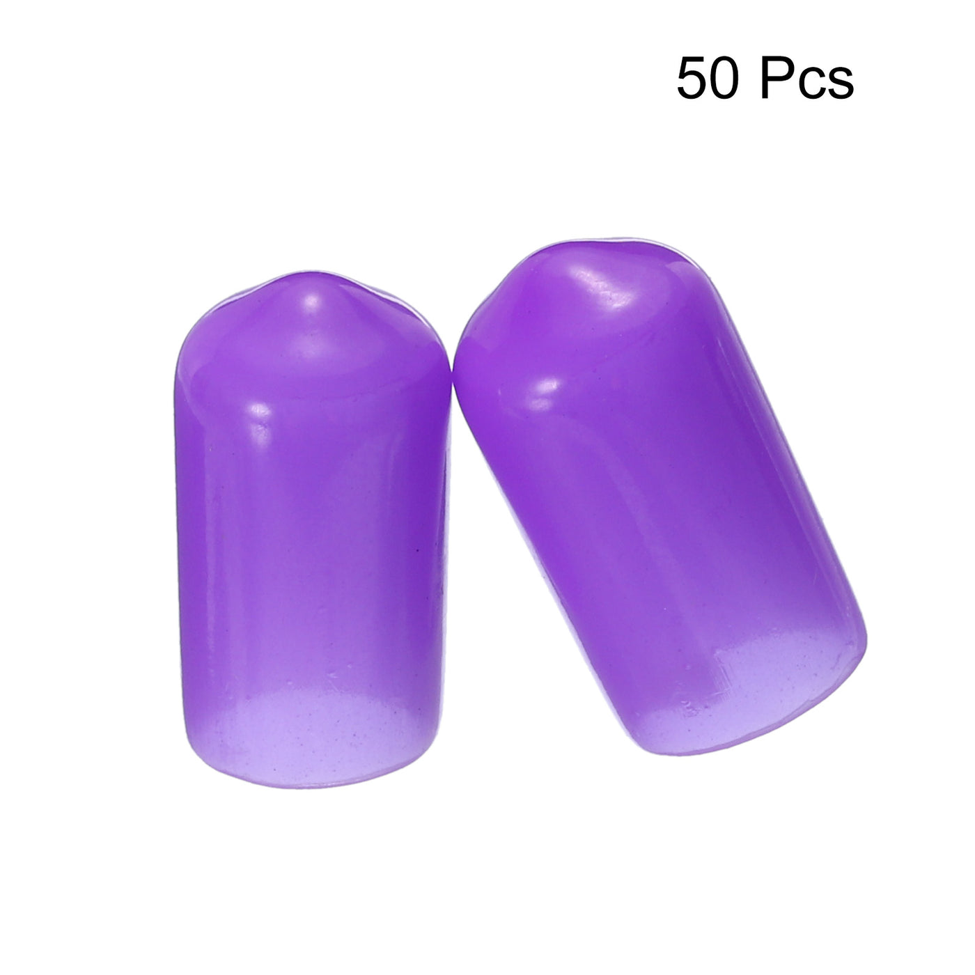 uxcell Uxcell 50pcs Rubber End Caps 8mm ID Vinyl Round Tube Bolt Cap Cover Screw Thread Protectors Purple