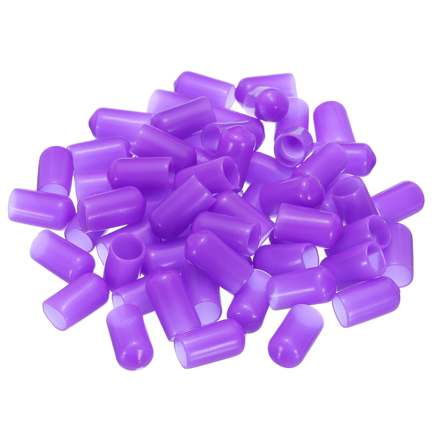 uxcell Uxcell 50pcs Rubber End Caps 8mm ID Vinyl Round Tube Bolt Cap Cover Screw Thread Protectors Purple