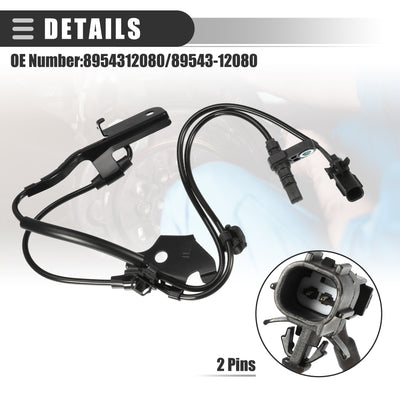 Harfington Front Left ABS Sensor Wheel Speed Sensor, for Toyota Prius V 2012-2017, Metal, No.8954312080/89543-12080, Black