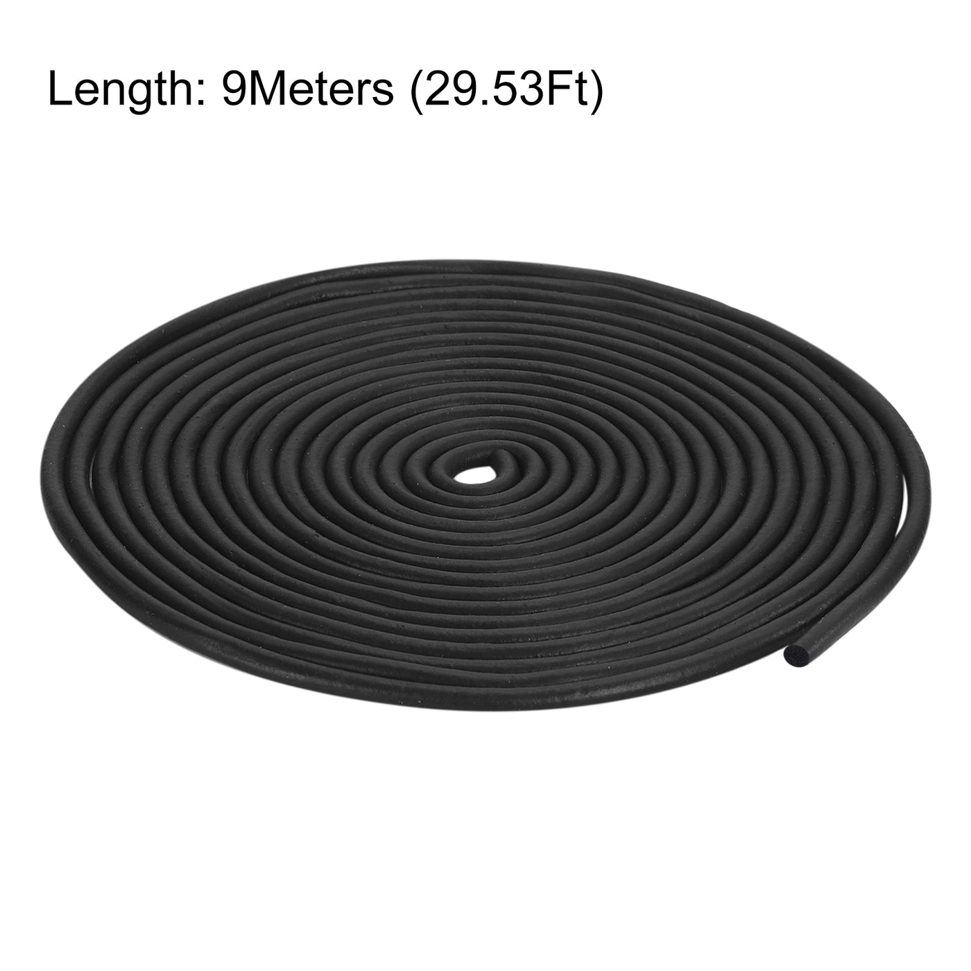 uxcell Uxcell Foam Rubber Weather Seal Strip, 5mm Diameter 9 Meters Long for DIY Gasket