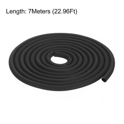 Harfington Uxcell Foam Rubber Weather Seal Strip, 6mm Diameter 7 Meters Long for DIY Gasket