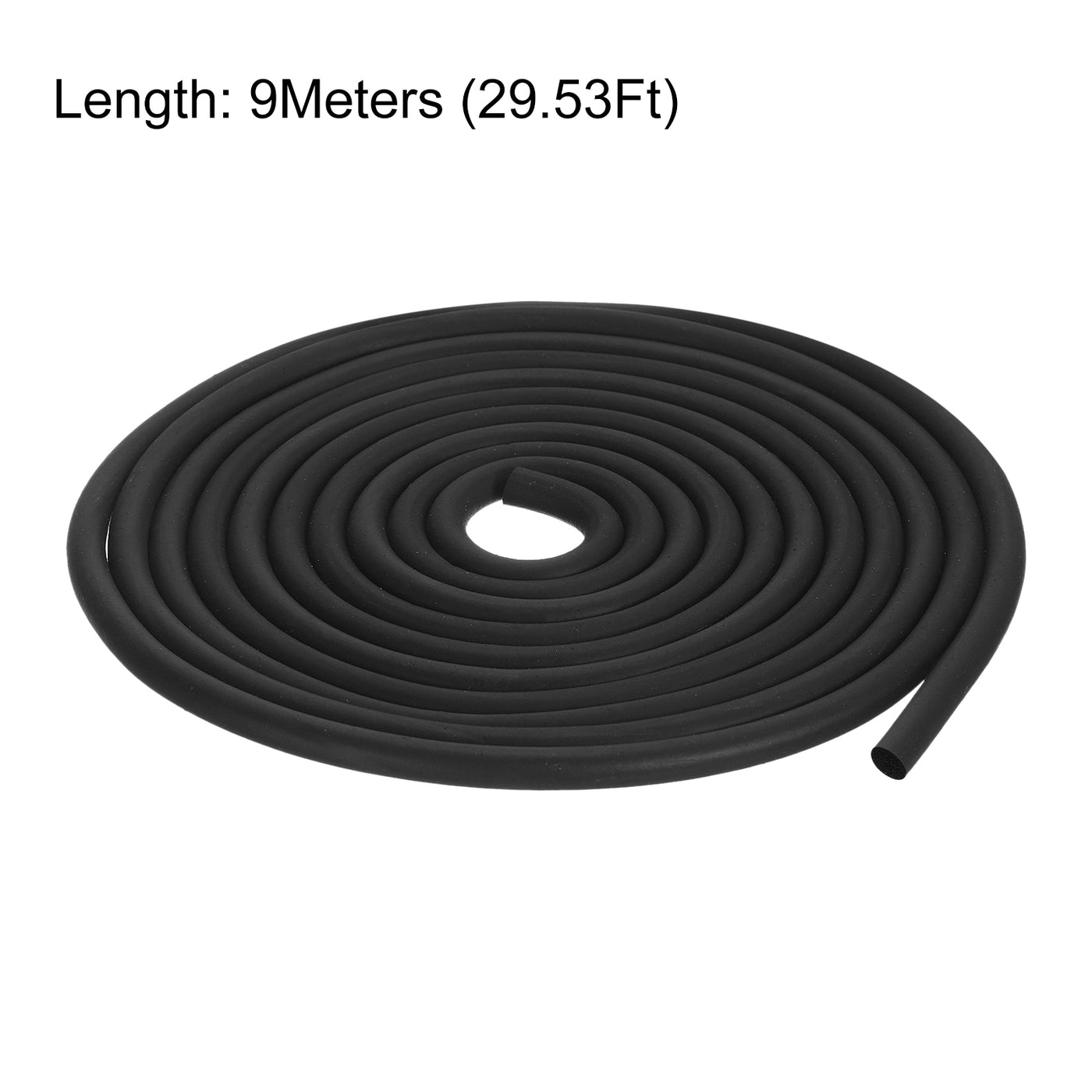 uxcell Uxcell Foam Rubber Weather Seal Strip, 6mm Diameter 9 Meters Long for DIY Gasket