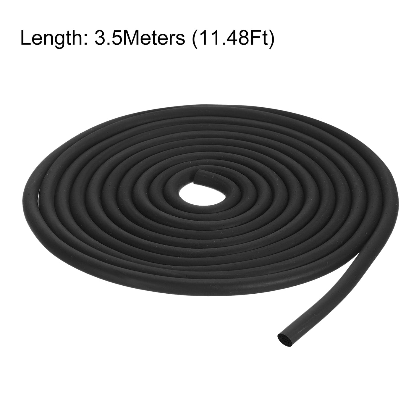 uxcell Uxcell Foam Rubber Weather Seal Strip, 7mm Diameter 3.5 Meters Long for DIY Gasket