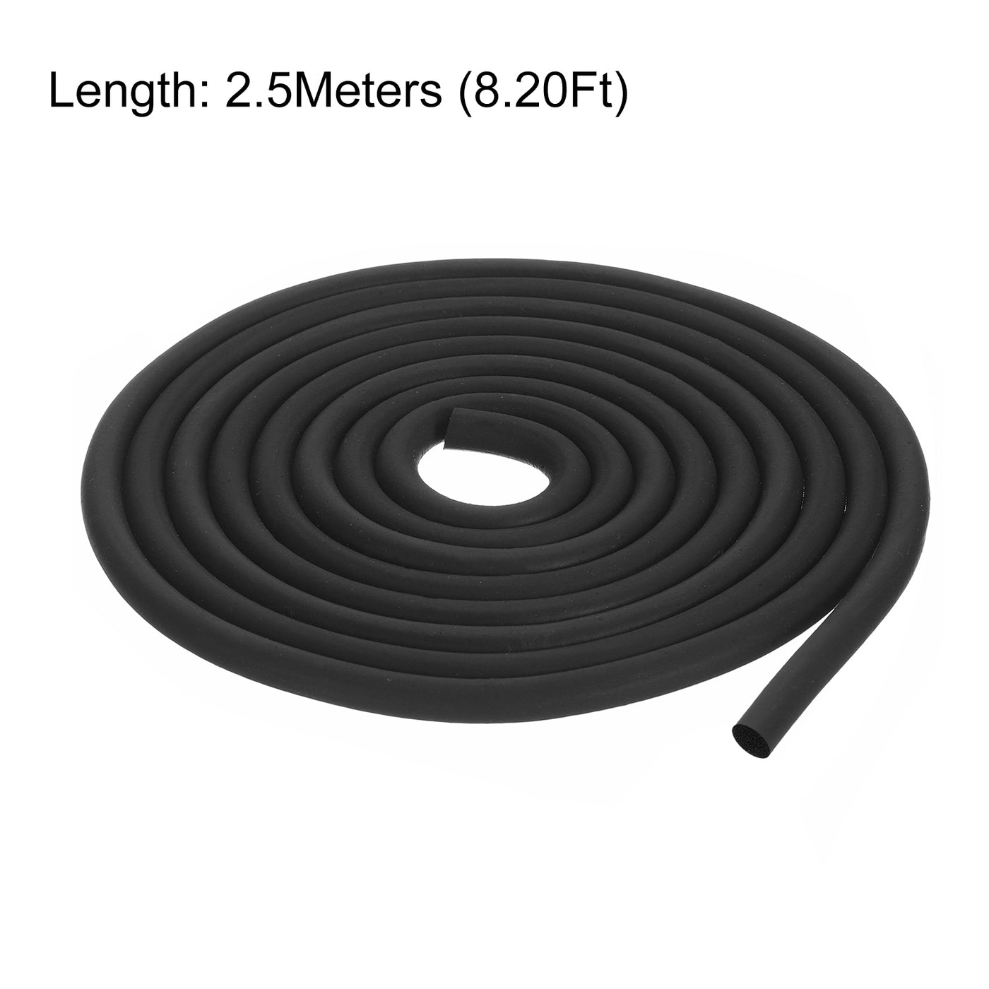 uxcell Uxcell Foam Rubber Weather Seal Strip, 8mm Diameter 2.5 Meters Long for DIY Gasket