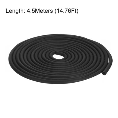 Harfington Uxcell Foam Rubber Weather Seal Strip, 8mm Diameter 4.5 Meters Long for DIY Gasket