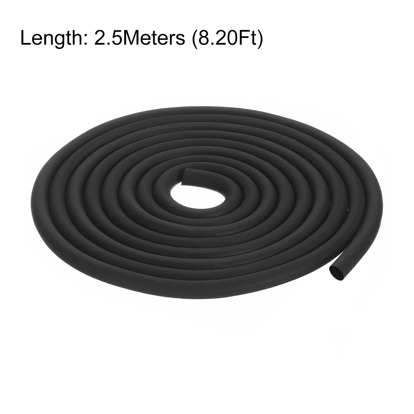 uxcell Uxcell Foam Rubber Weather Seal Strip, 9mm Diameter 2.5 Meters Long for DIY Gasket