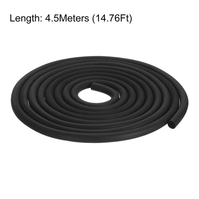 Harfington Uxcell Foam Rubber Weather Seal Strip, 10mm Diameter 4.5 Meters Long for DIY Gasket