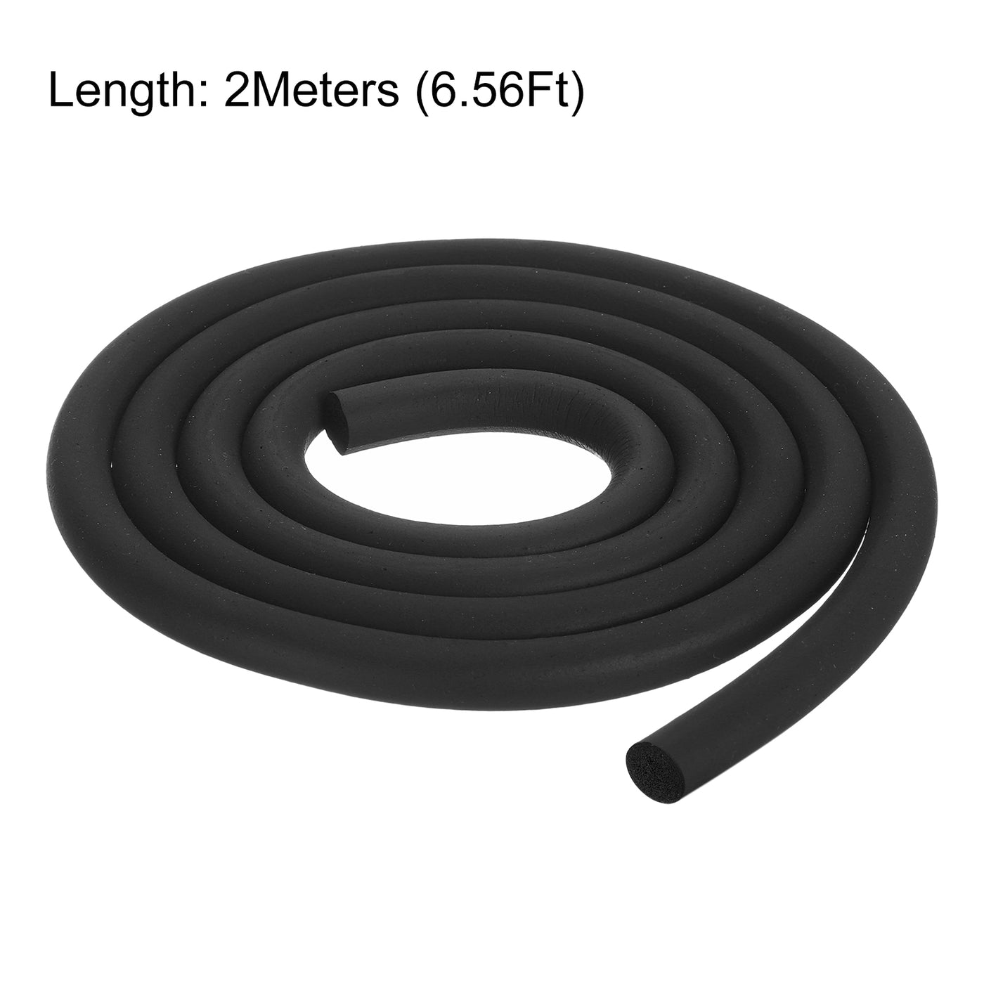 uxcell Uxcell Foam Rubber Weather Seal Strip, 11mm Diameter 2 Meters Long for DIY Gasket