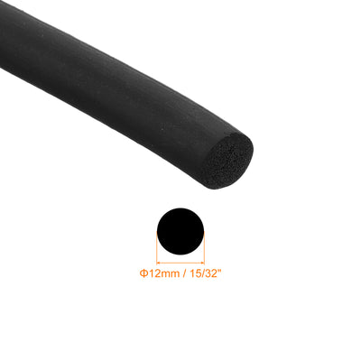 Harfington Uxcell Foam Rubber Weather Seal Strip, 12mm Diameter 2.5 Meters Long for DIY Gasket