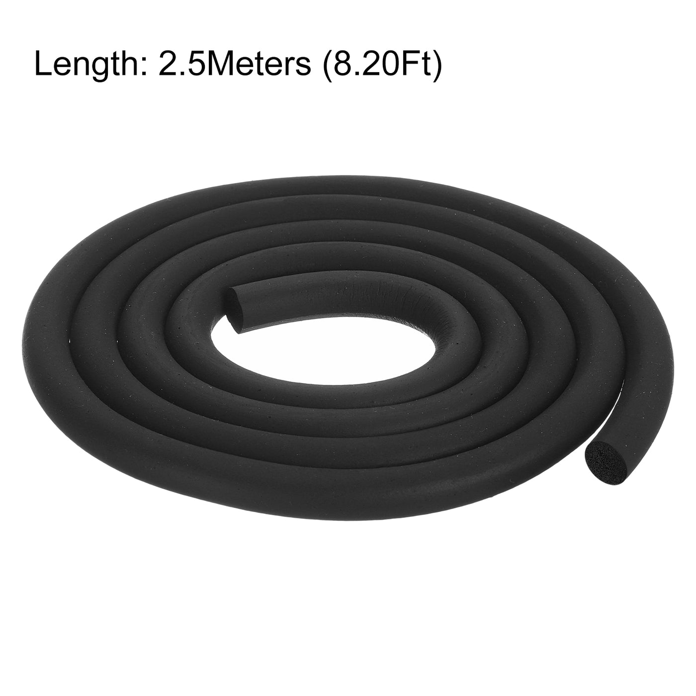 uxcell Uxcell Foam Rubber Weather Seal Strip, 12mm Diameter 2.5 Meters Long for DIY Gasket