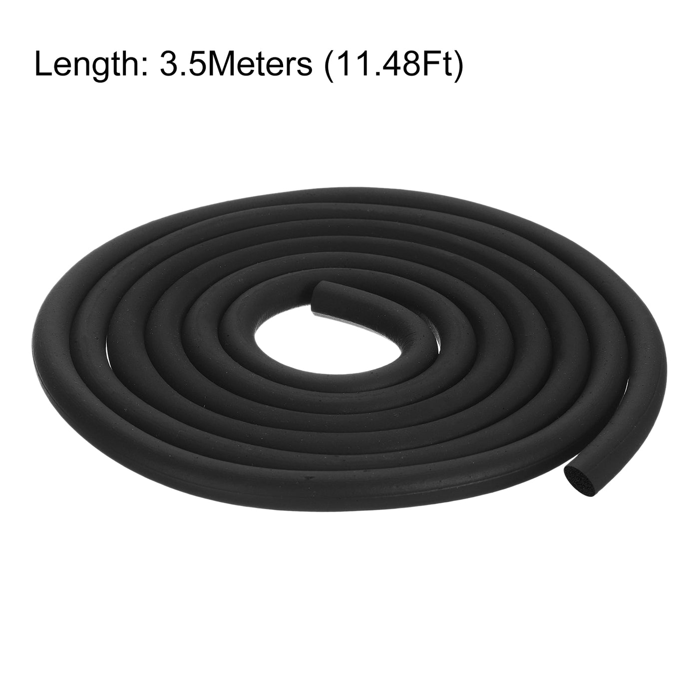 uxcell Uxcell Foam Rubber Weather Seal Strip, 12mm Diameter 3.5 Meters Long for DIY Gasket