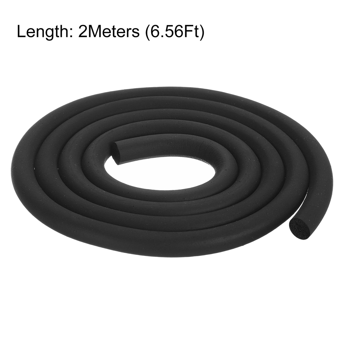 uxcell Uxcell Foam Rubber Weather Seal Strip, 13mm Diameter 2 Meters Long for DIY Gasket