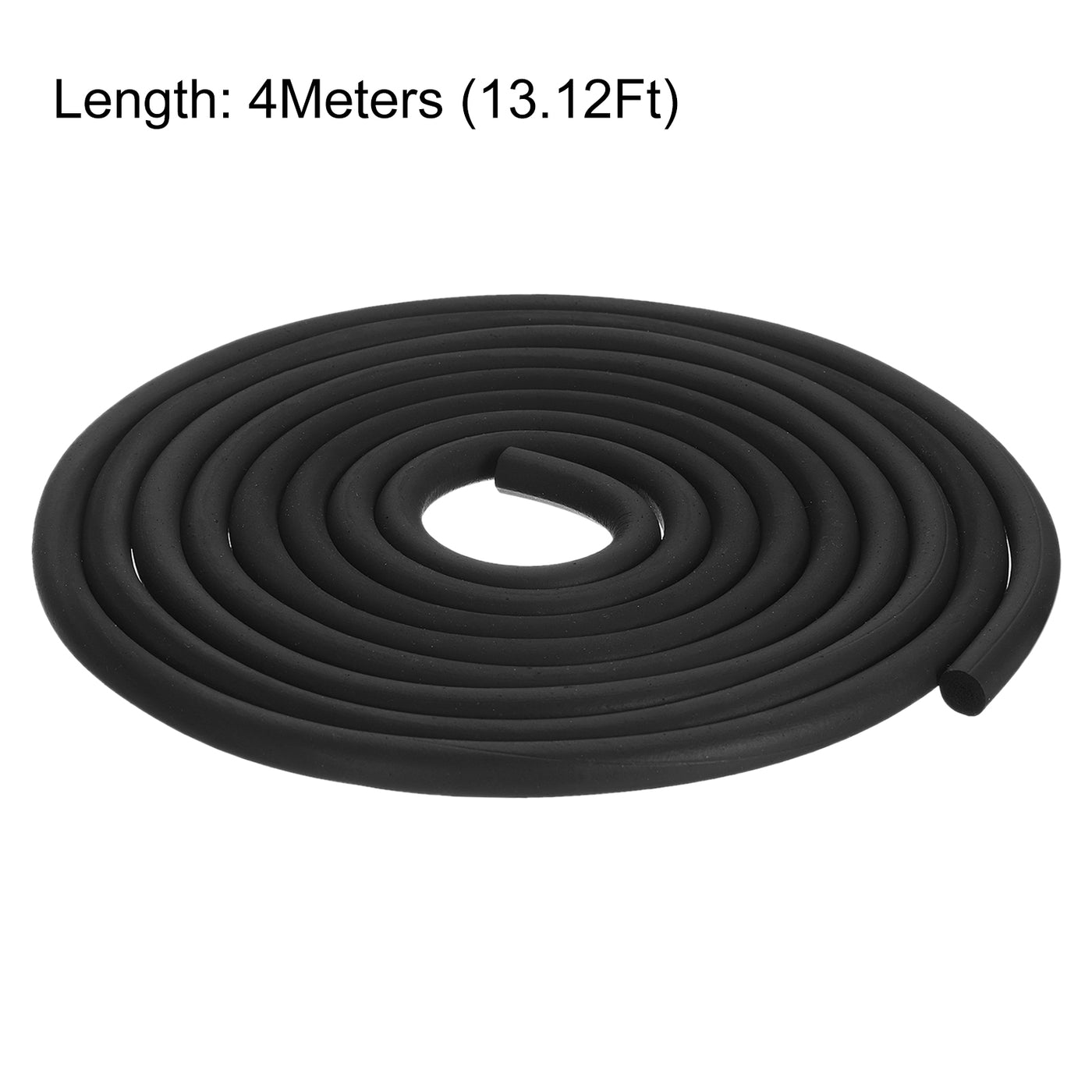 uxcell Uxcell Foam Rubber Weather Seal Strip, 13mm Diameter 4 Meters Long for DIY Gasket