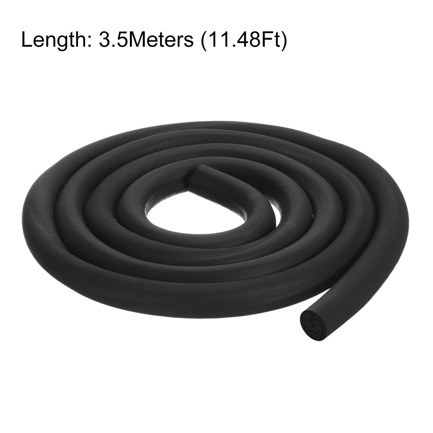 uxcell Uxcell Foam Rubber Weather Seal Strip, 14mm Diameter 3.5 Meters Long for DIY Gasket