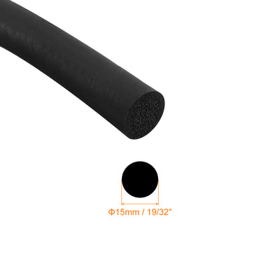 Harfington Uxcell Foam Rubber Weather Seal Strip, 15mm Diameter 1 Meters Long for DIY Gasket