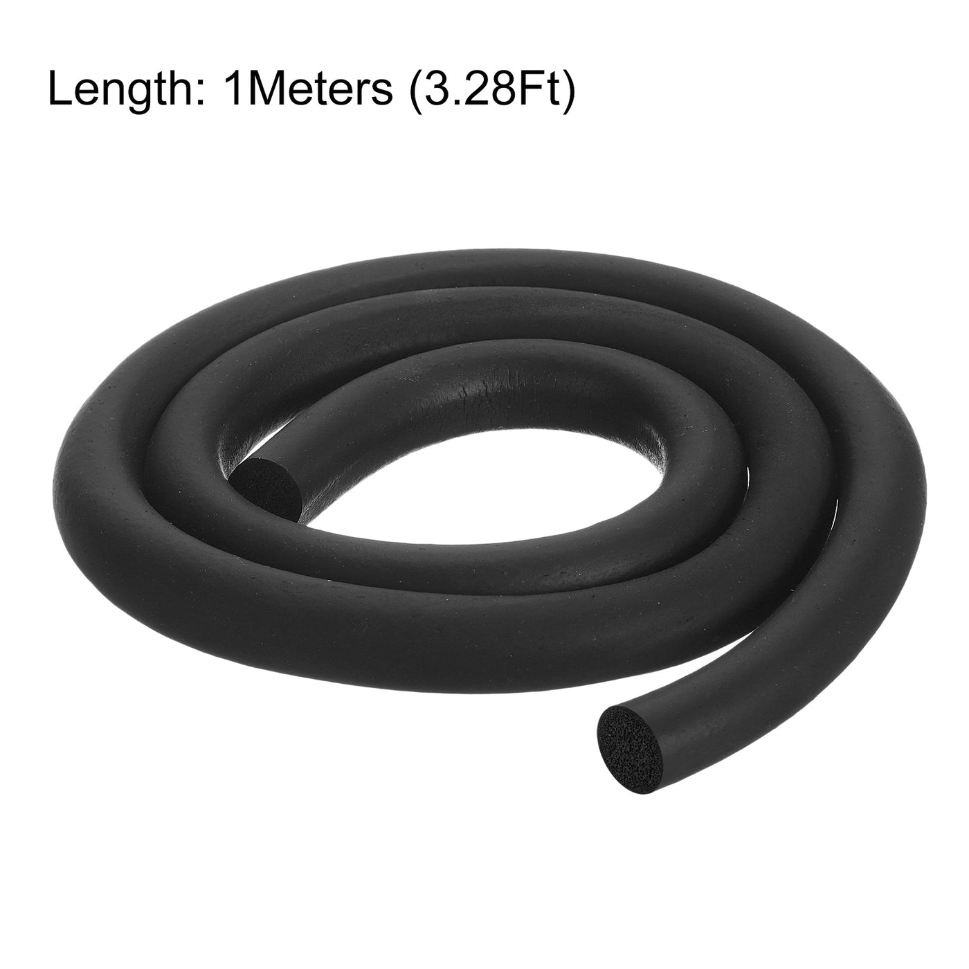 uxcell Uxcell Foam Rubber Weather Seal Strip, 15mm Diameter 1 Meters Long for DIY Gasket