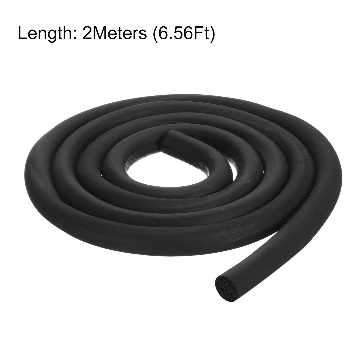 uxcell Uxcell Foam Rubber Weather Seal Strip, 15mm Diameter 2 Meters Long for DIY Gasket